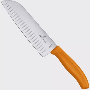 Victorinox SwissClassic 6.8526.17L9B Orange, santoku met kuiltjes, 17 cm, oranje