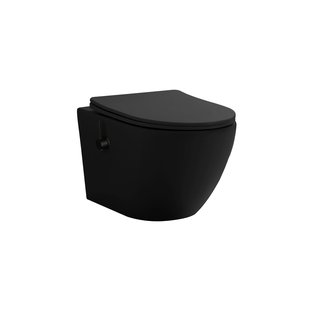 Wandcloset BWS Tado Pro met Bidetkraan Tornado Spoeling Mat Zwart 52.5 cm (incl. Zitting)