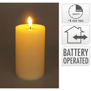 Led Kaars 75x125 Wit Outdoor