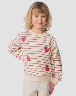 HEMA Kindersweater strepen fruit ecru (ecru)