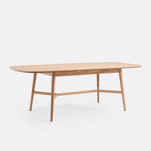 Uitschuifbare eettafel, eiken en fineer, 6 tot 8 couverts, YVAN