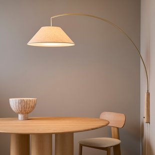 Wandlamp van massief eikenhout en linnen, NESTWOOD