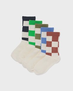 HEMA Kindersokken rib blokken - 5 paar beige (beige)