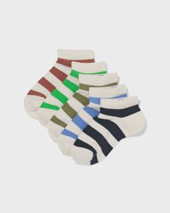 HEMA Kinder enkelsokken rib strepen - 5 paar donkerblauw (donkerblauw)