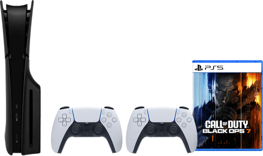 PlayStation 5 Slim Disc Edition + Black Ops 7 + Covers Zwart + Extra Controller Wit