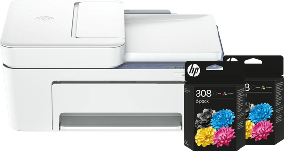 HP DeskJet 4322 All-in-One + 2 zwarte + 2 kleuren cartridges