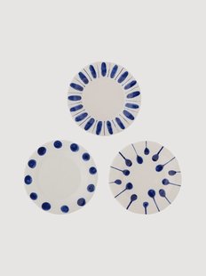 Handbeschilderde ontbijtborden Linora, 3-delig