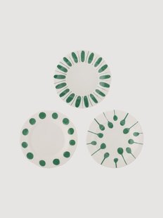 Handbeschilderde ontbijtborden Linora, 3-delig