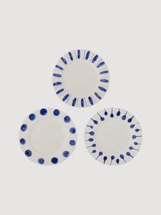 Handbeschilderde dinerborden Linora, 3-delig