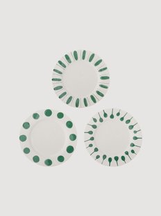 Handbeschilderde dinerborden Linora, 3-delig