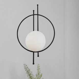 ROYALTECH Wandlamp Vintoise, zwart, glas/metaal, hoogte 55 cm