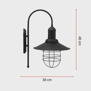 ROYALTECH Wandlamp Gadi, zwart, metaal, hoogte 48 cm