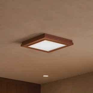 Argon Plafondlamp Tally, breedte 32 cm, terracotta, hout, E27