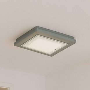 Argon Plafondlamp Tally, breedte 42 cm, saliegroen, hout, E27