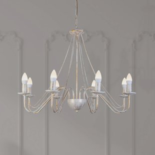 HELAM Kroonluchter Malbo, witgoud, metaal, 8-lamps, E14