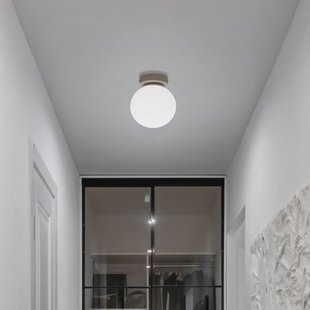 HELAM Plafondlamp Moonlight, zandkleurig, glas/metaal, 1-lamp