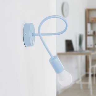 HELAM wandlamp Oxford, blauw, metaal, 1-lamp, E27, schakelaar