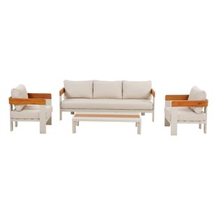 Central Park Loungeset Naxos - Aluminium/polyester - Beige - 5 Personen
