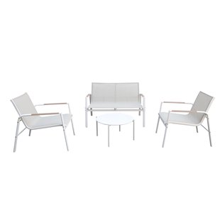 Central Park Sling Bankset - Staal/textileen - Beige - L 77cm X B 112cm - 4 Personen