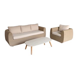 Loungeset Kyma - Aluminium/wicker - Beige - 4 Personen
