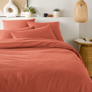 Dekbedovertrek in gewassen katoen, gewafelde stof, Tifly