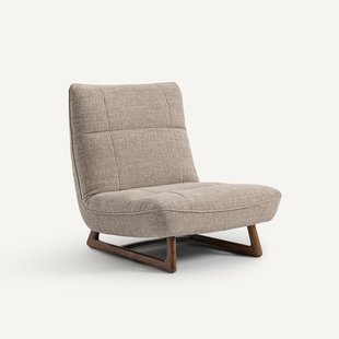 Fauteuil notenhout en getextureerde melêe versie, Lafar