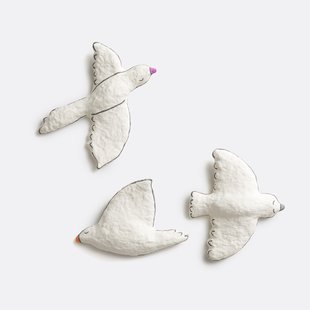 Set van 3 wanddecoraties van papier-maché Ilie