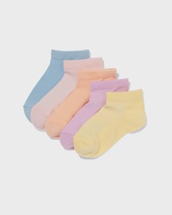 HEMA Kinder enkelsokken mesh - 5 paar geel (geel)