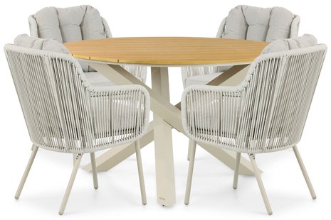 Santika Nanda/Ancona 125 cm dining tuinset 5-delig