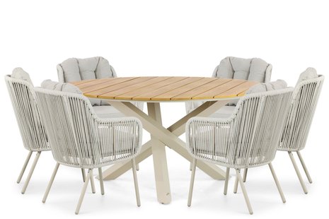 Santika Nanda/Ancona 150 cm dining tuinset 7-delig