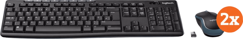 Logitech MK270 Draadloos Toetsenbord en Muis QWERTY 2-Pack