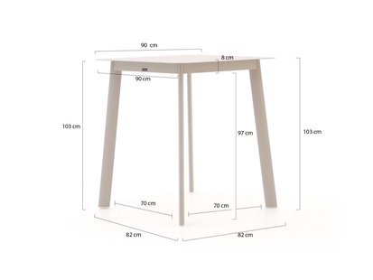 Manifesto Savio bartafel 90x90x103cm - Laagste prijsgarantie!