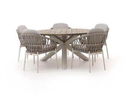Bellagio Cupello/ROUGH-Y ø 150cm dining tuinset 6-delig - Laagste prijsgarantie!