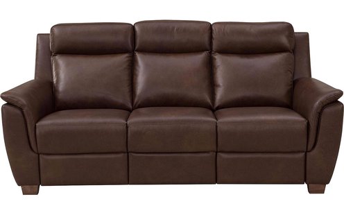 Goossens Excellent Bank Vlore bruin, leer, 3-zits, stijlvol landelijk