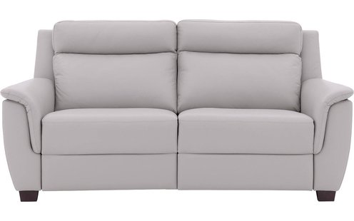 Goossens Excellent Bank Vlore grijs, leer, 2-zits, stijlvol landelijk