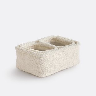 Set van 3 badstof nestbare manden, BOKLIO