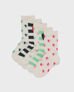 HEMA Kindersokken hartjes - 5 paar beige (beige)