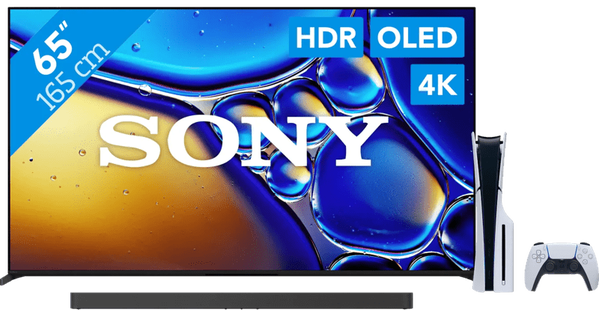 Sony 65 Bravia 8 II 4K QD-OLED + Sony Bravia Theatre Bar 9 Zwart + PlayStation 5