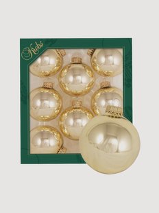 Handbeschilderde kerstballen Plain, 8-delig