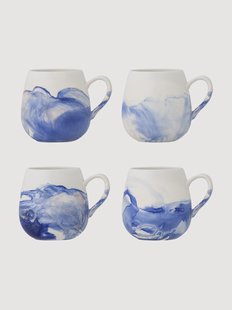 Mokken Lyre van keramiek, 4-delig