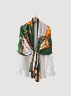 14 Momme 6A Premium moerbeizijden sjaal Printdesign S12107