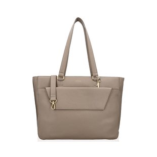 Lou Lou Essentiels Laptoptas  Dames Beige Leer