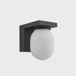 Ovaali buitenwandlamp, IP65, donkergrijs, glas Lucande - Terras - Modern - Aluminium - 1 lamp