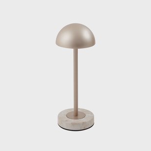 Pippin LED tafellamp op batterijen, IP44, goud/travertijn Lindby - Balkon - Modern - Metaal - 1 lamp