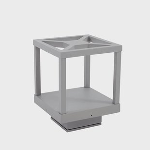 Lealan LED sokkellamp, 23 cm, IP54, grijs, metaal Lucande - Terras - Modern - Aluminium - Hoekig
