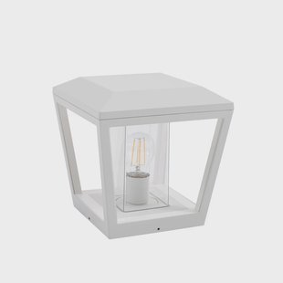 Dunia sokkellamp, E27, wit, IP54, metaal, 24 cm Lucande - Terras - Modern - 1 lamp