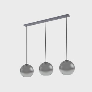 Brillar hanglamp, 3-lamps, 128 cm, rookgrijs, glas Lucande - Woonkamer - Modern - Meerdere lampen