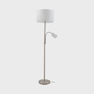 Jaileen vloerlamp, 170 cm, wit, textiel, leeslampje Lindby - Woonkamer - Modern - Stof - Meerdere lampen