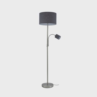 Jaileen vloerlamp 170 cm, grijs, leeslampje, textiel Lindby - Woonkamer - Modern - Stof - Meerdere lampen