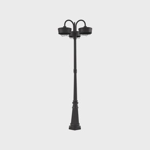 Thorus LED buitenlamp, zwart, IP44, 204 cm, 3-lamps PRIOS - Terras - Modern - Aluminium - Meerdere lampen